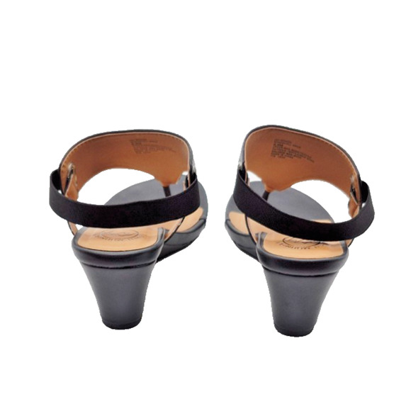 White Mountain All Dres Slingback Sandals Black Thong Wedges Women Size 6.5 M - Picture 6 of 9